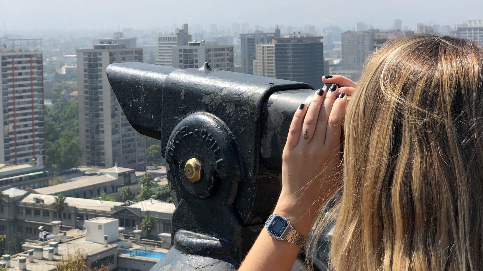 vista da cidade de santiago no verão